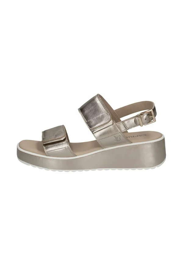 Keilsandalette - taupe metallic