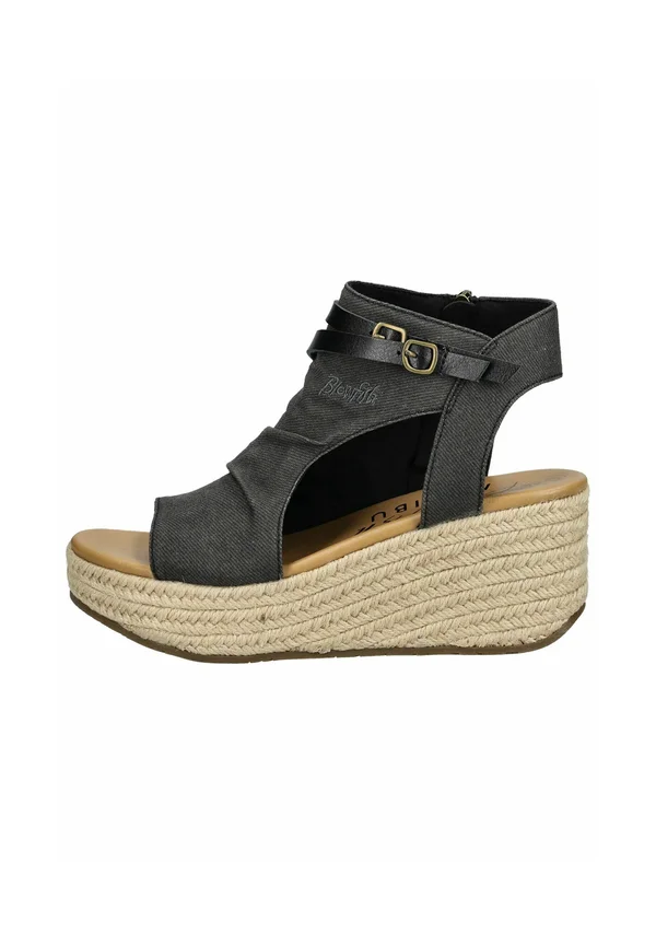 Keilsandalette - washed black