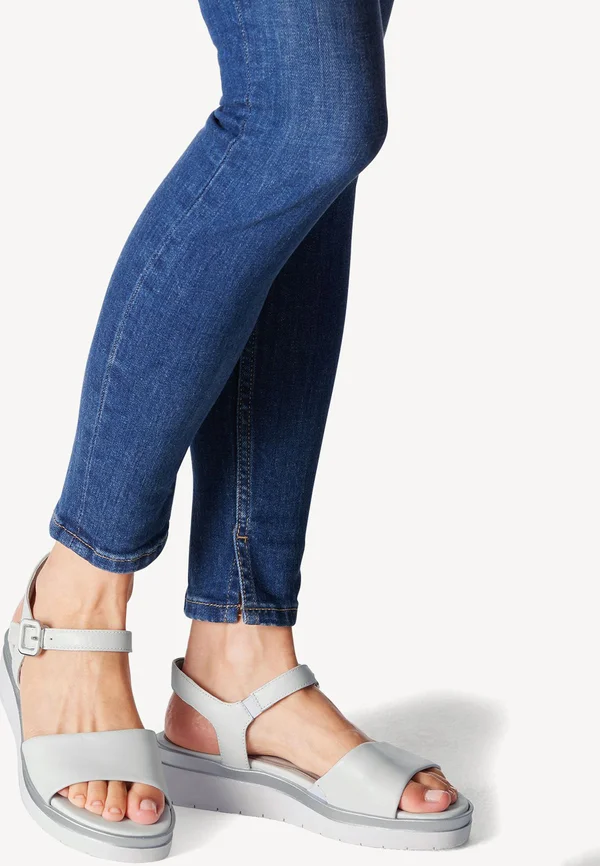 Keilsandalette - white silver