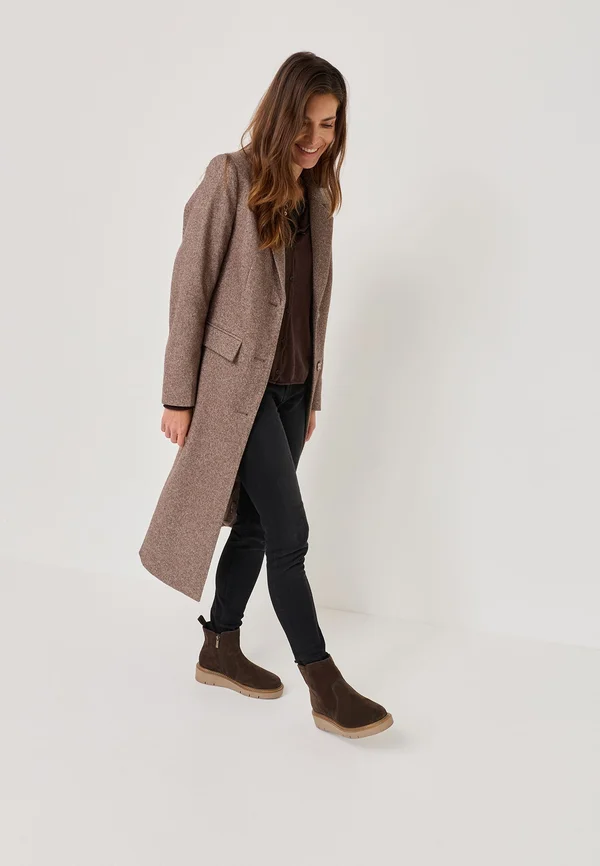 Keilstiefelette - mocca suede