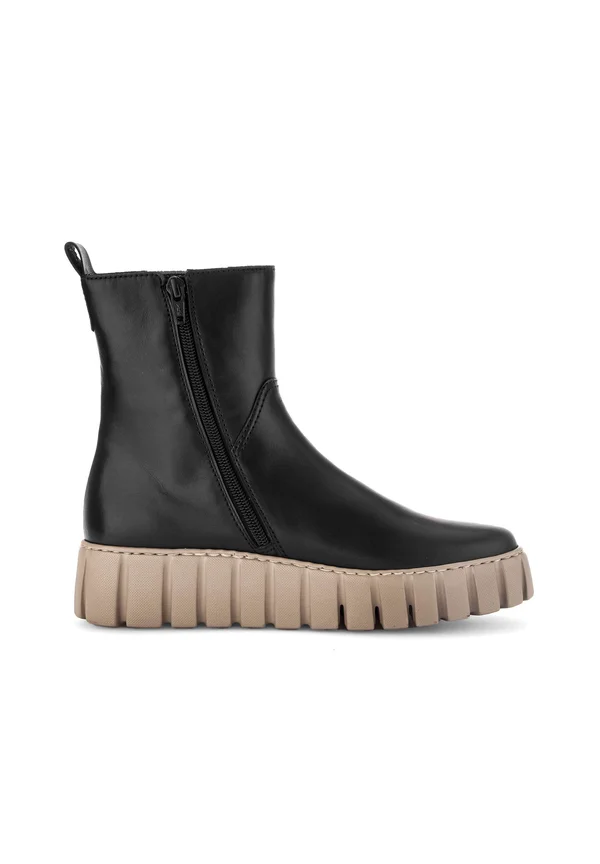 Keilstiefelette - schw/beige micro