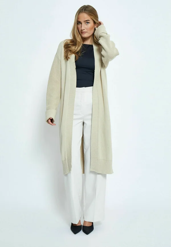 KELA LONG  - Strickjacke - fog sand