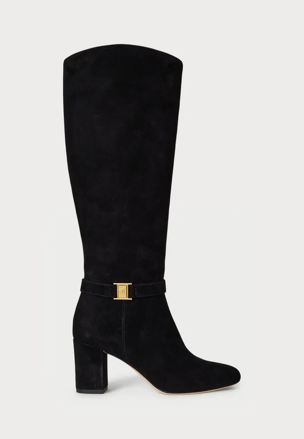 KELLIE SUEDE TALL BOOT HEEL - High Heel Stiefel - black