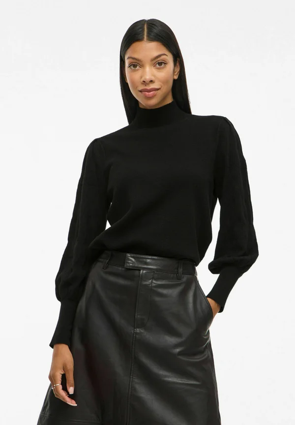 KERRY STEHKRAGEN - Strickpullover - black