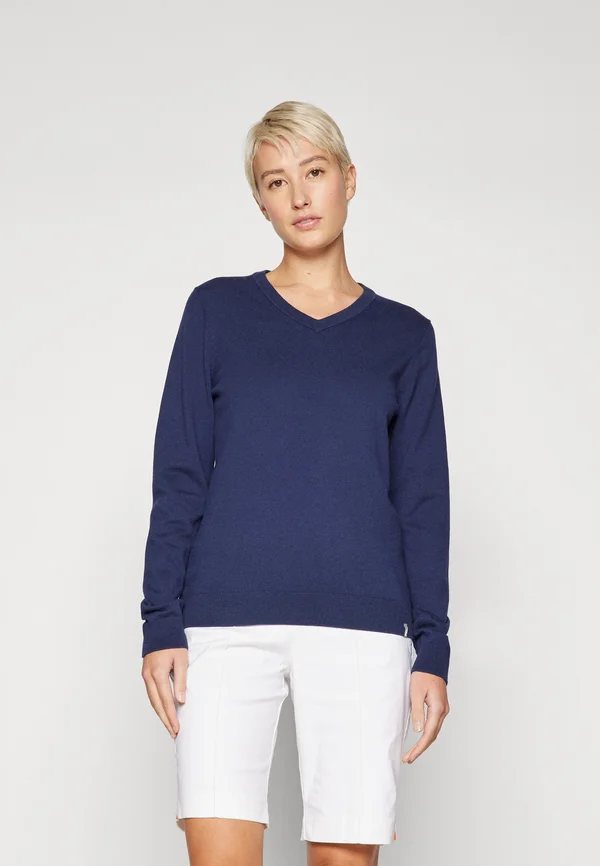 KICKI V NECK SWEATER - Strickpullover - atlanta blue