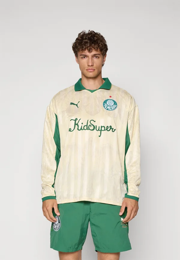 KIDSUPER PALMEIRAS LS RETRO SHIRT - Vereinsmannschaften - creamy vanilla/vine