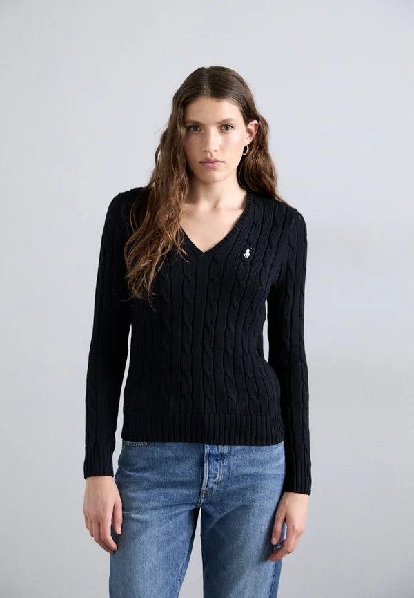 KIMBERLY - Strickpullover - black/white