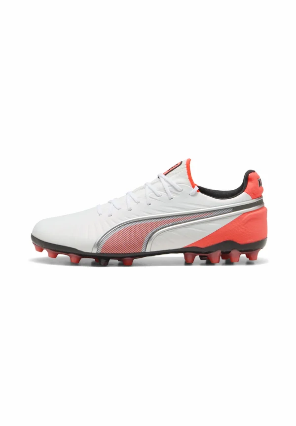 KING ULTIMATE - Fußballschuhe für festen Untergrund - white/silver/glowing red/black