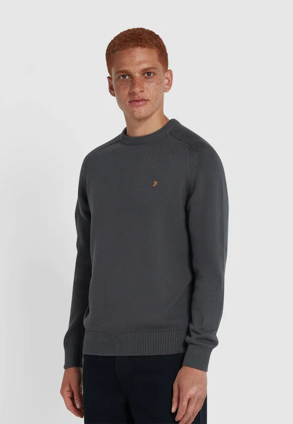 KINGSBURY SLIM FIT CREW NECK - Strickpullover - charcoal