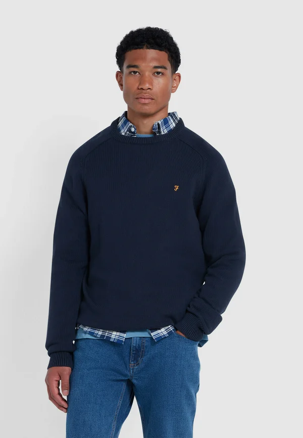 KINGSBURY SLIM FIT CREW NECK - Strickpullover - true navy