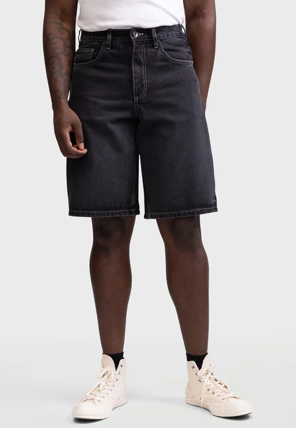 KINGSTON BAGGY FIT - Jeans Shorts - grey