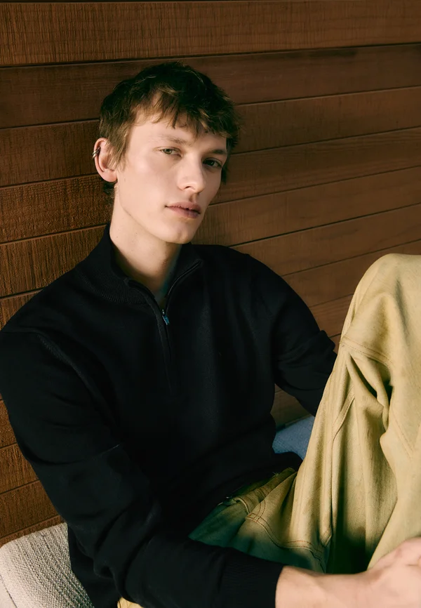 KIYAN LIGHT QUARTER ZIP - Strickpullover - black