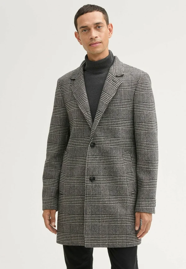 Klassischer Mantel - ecru black houndstooth