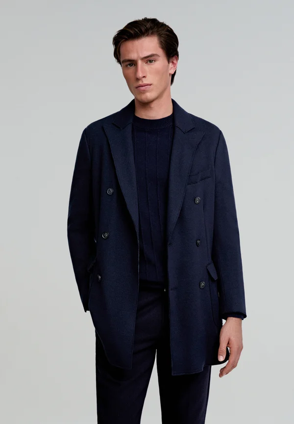 Klassischer Mantel - navy