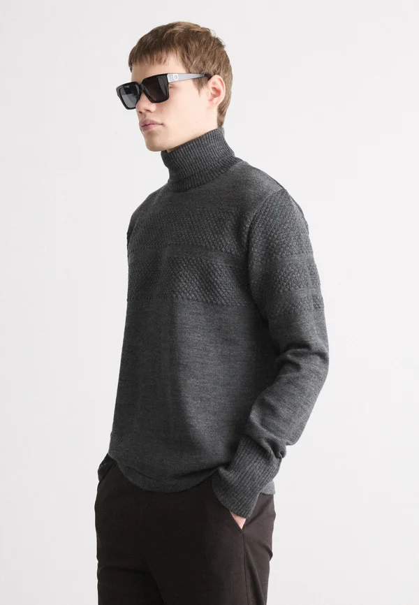 KLEMENS  - Strickpullover - charcoal melange