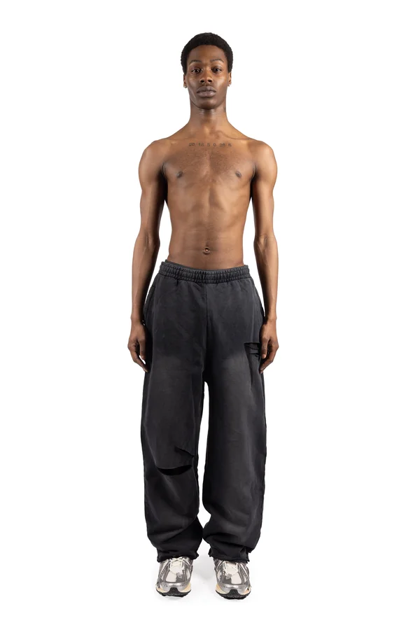 KNEE SLIT JOGGER - Jogginghose - black