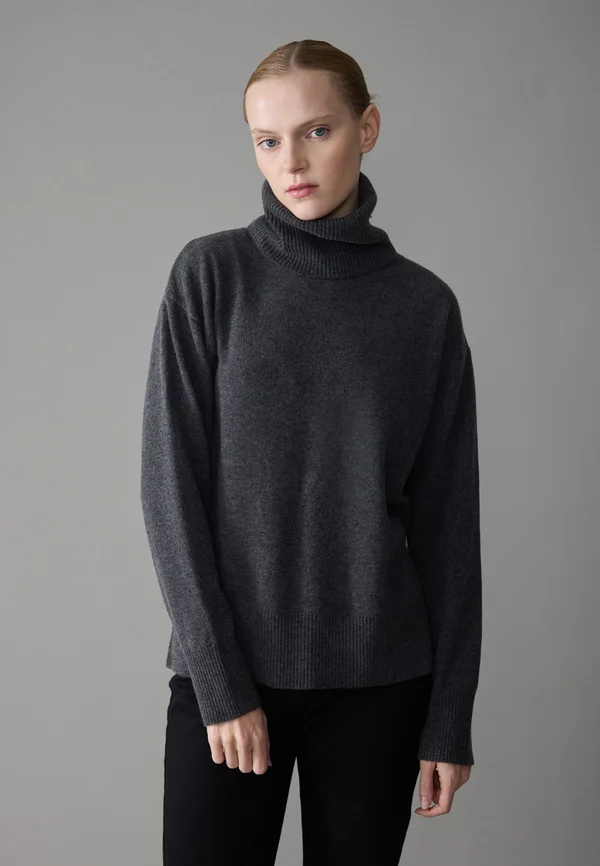 KNIT JUMPER WOOL CASHMERE MIX - Strickpullover - mottled dark grey