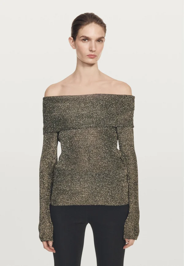 KNIT WITH METALLIC FINISH - Strickpullover - black