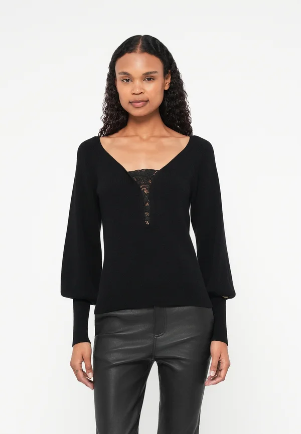 KNITTED SWEATER - Strickpullover - black