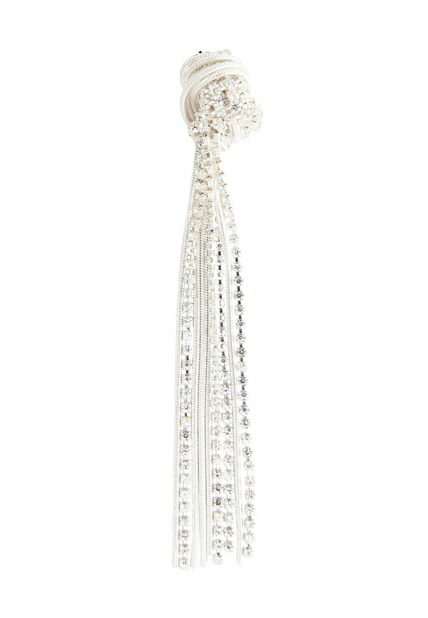 KNOT DETAIL TASSEL  - Einzelner Ohrring - silver tone