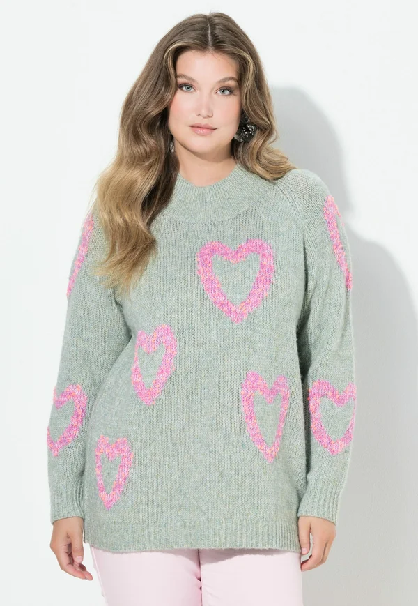 KOMFORT FIT HERZEN AUS NOPPENGARN - Strickpullover - pale spring green