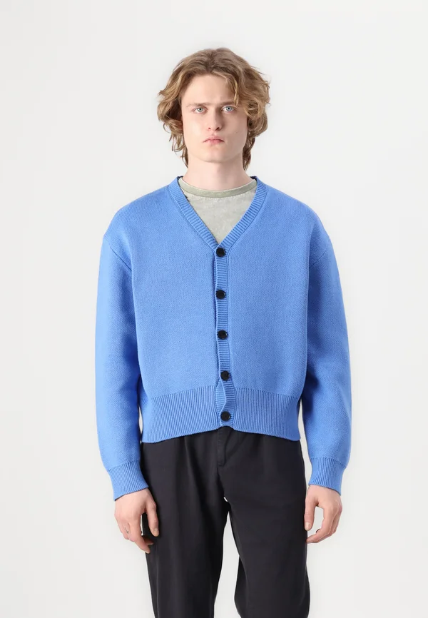 KONRAD BOXY CARDIGAN - Strickjacke - blue medium