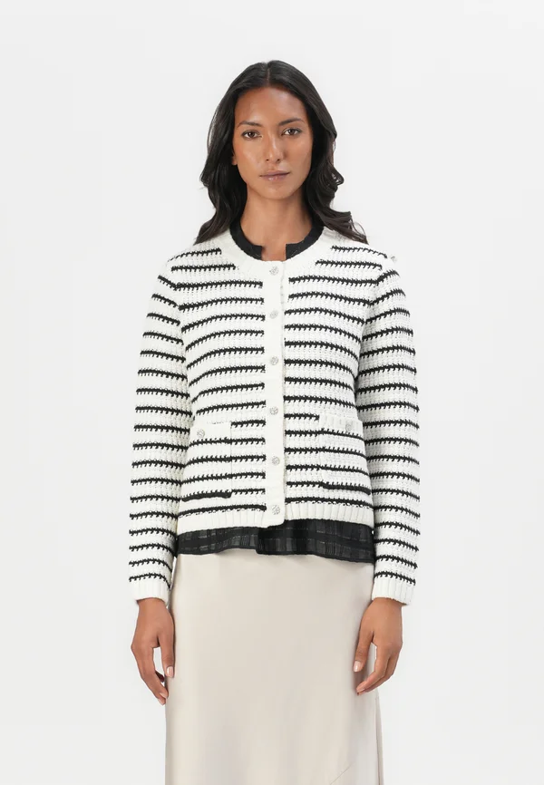 KOTOM CARDIGAN - Strickjacke - jet stream/black