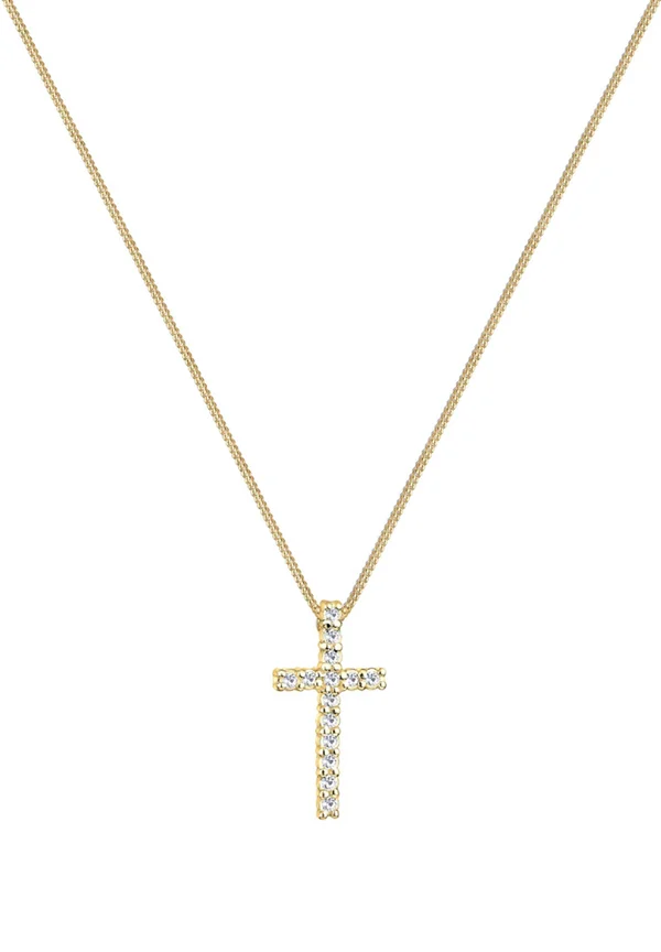 KREUZ - Halskette - weiß