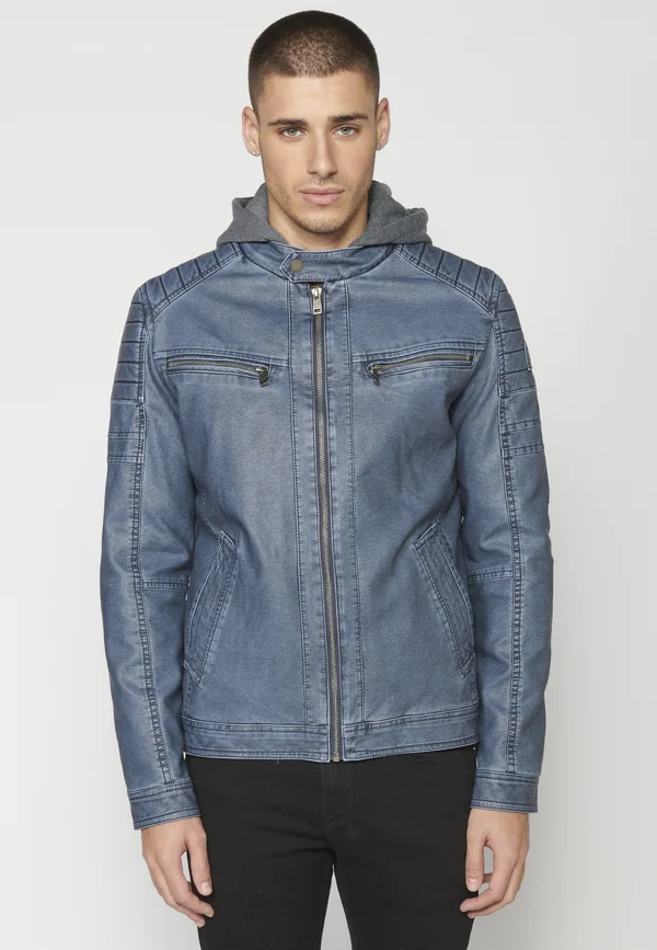 Kunstlederjacke - azul   blue