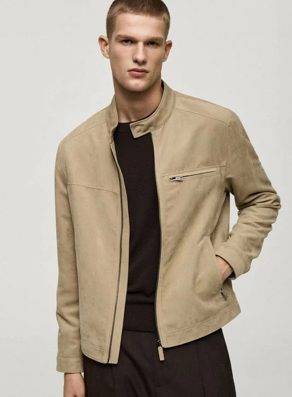 Kunstlederjacke - beige