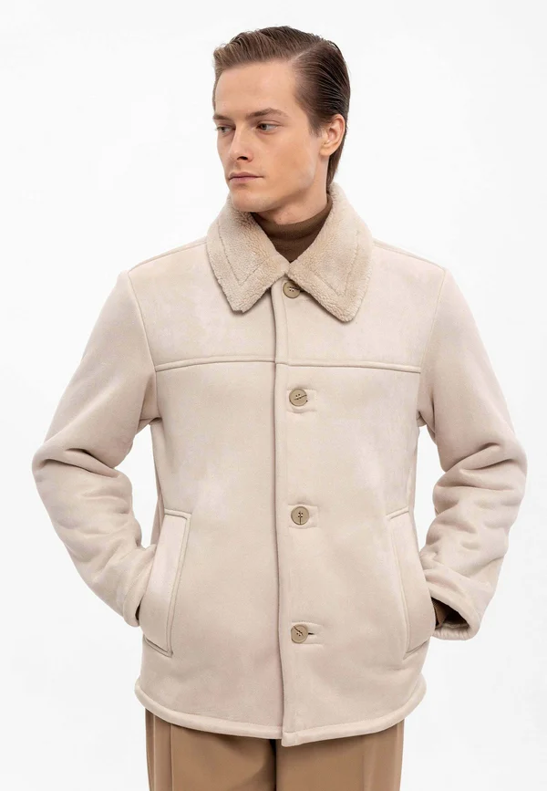 Kunstlederjacke - beige