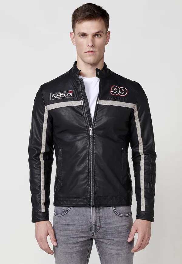 Kunstlederjacke - black