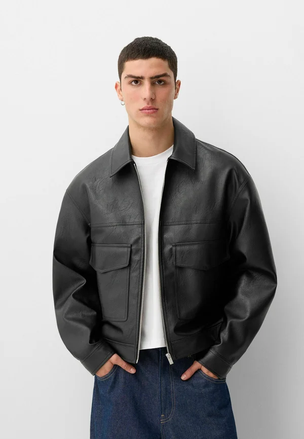 Kunstlederjacke - black