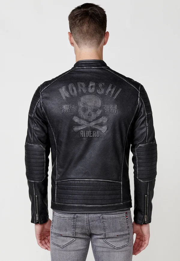 Kunstlederjacke - black