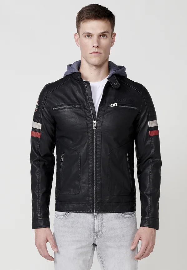 Kunstlederjacke - black