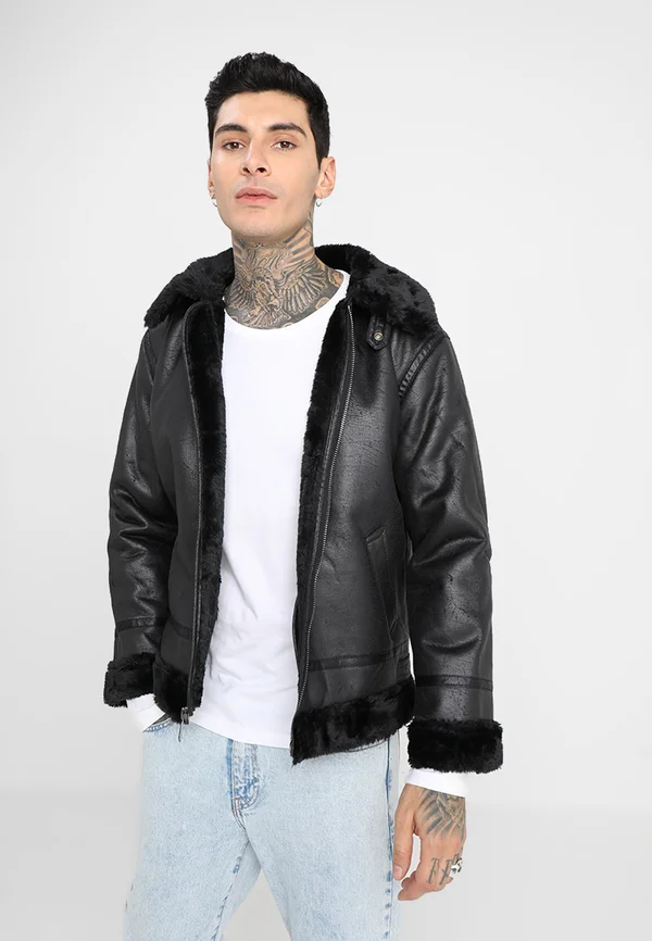 Kunstlederjacke - black
