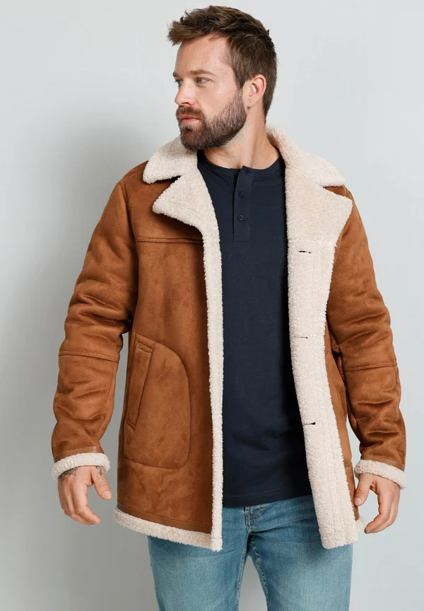 Kunstlederjacke - cognac