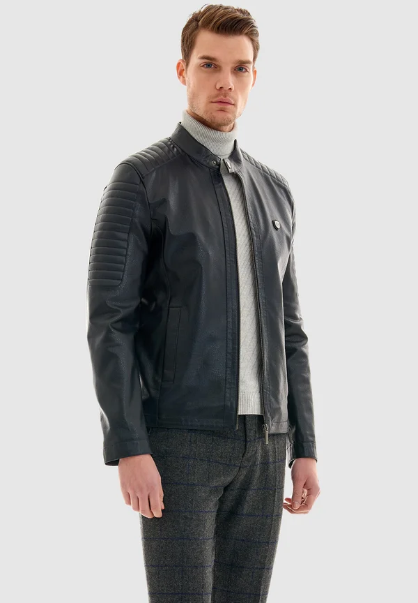 Kunstlederjacke - dunkelblau