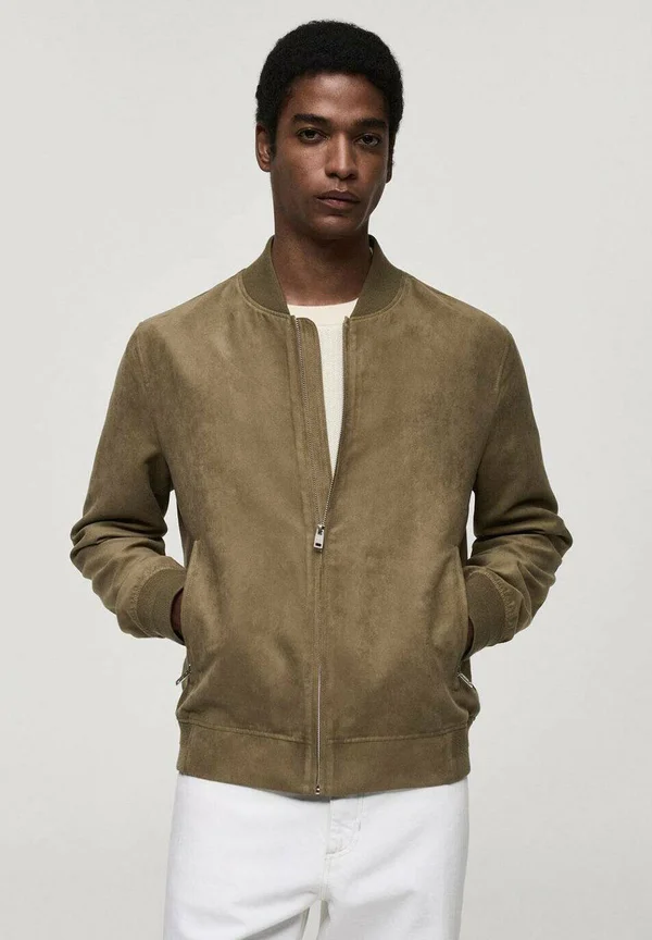 Kunstlederjacke - khaki