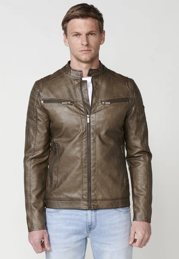 Kunstlederjacke - marron   brown
