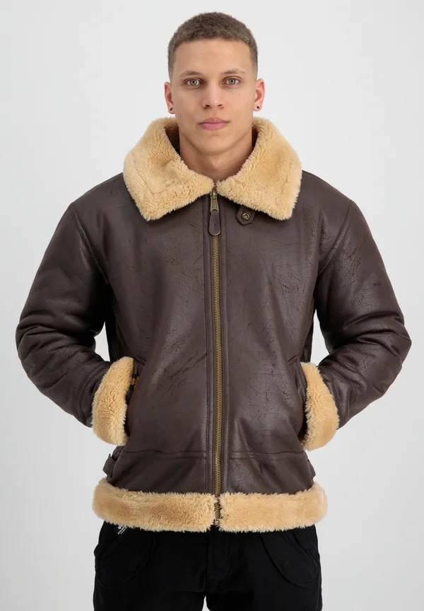 Kunstlederjacke - vintage brown