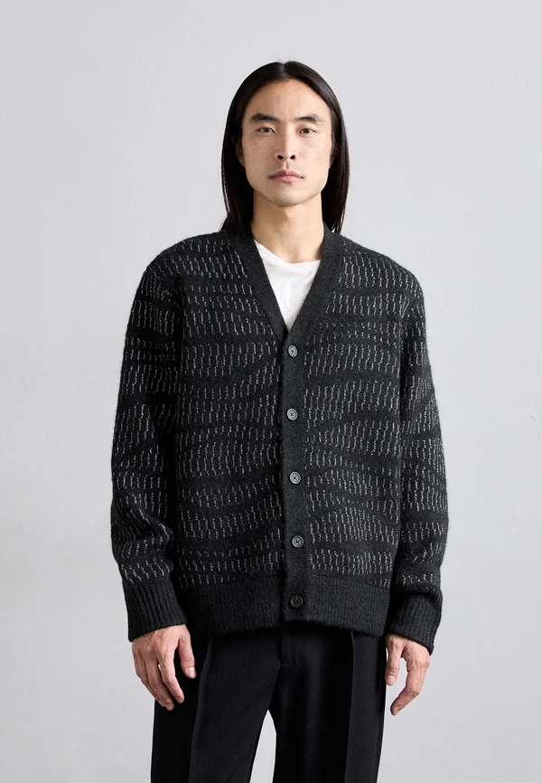 KURT HAIRY LUREX CARDIGAN - Strickjacke - black
