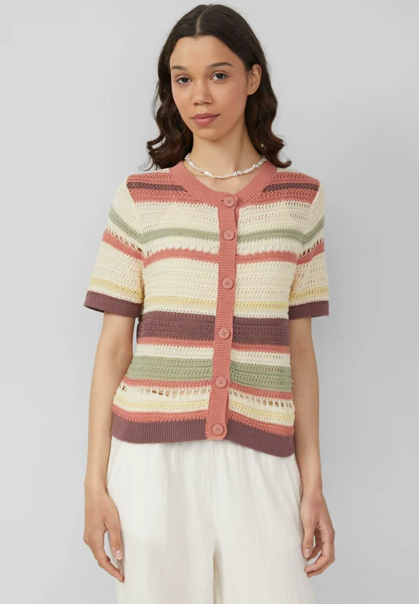 KURZARM-IN OPTIK - Strickjacke - helles sand