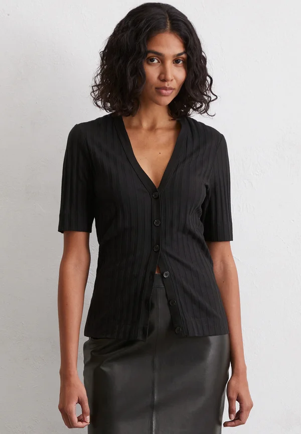 KURZARM - Strickjacke - black