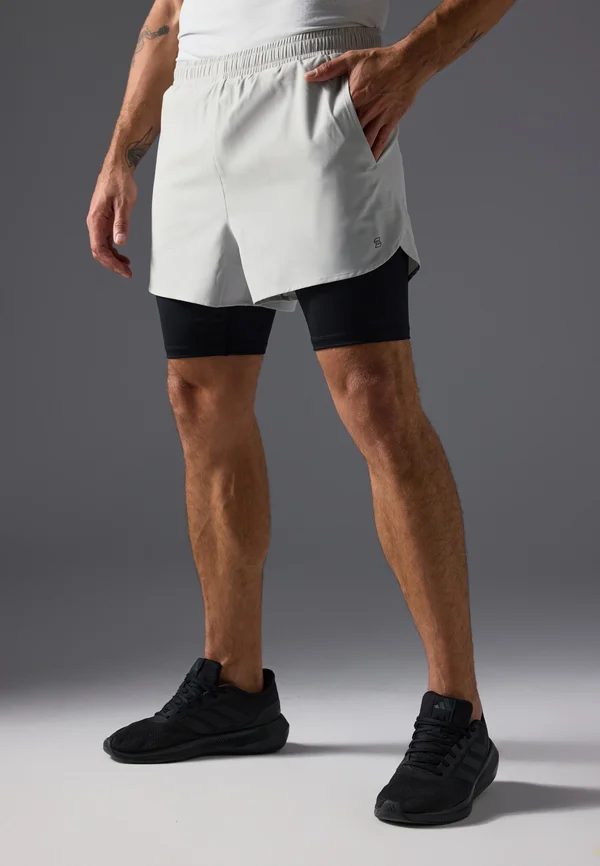 Kurze Sporthose - light grey/black