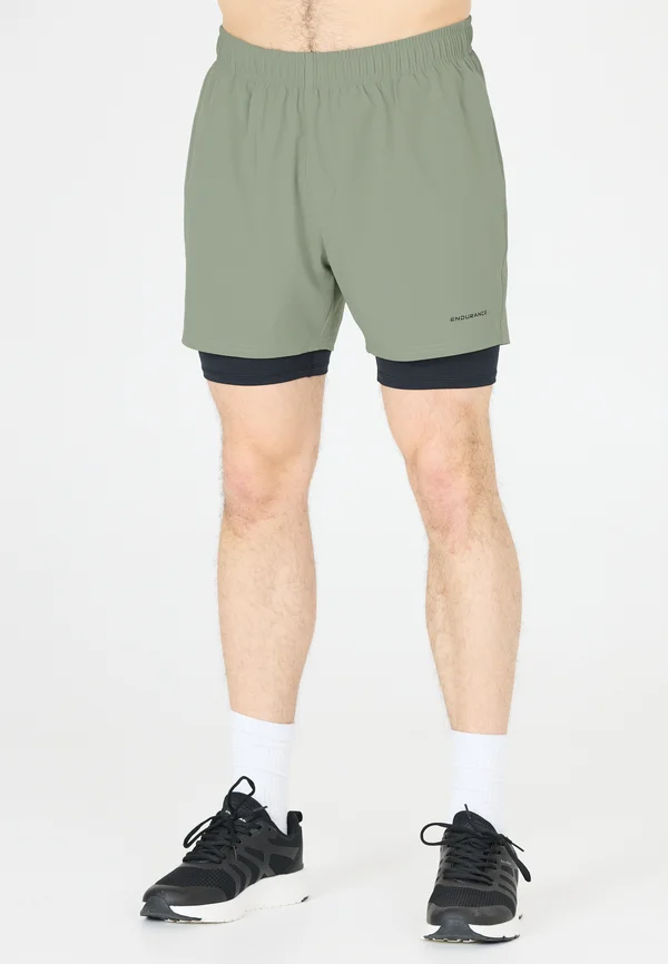 Kurze Sporthose - zwart lichtgroen