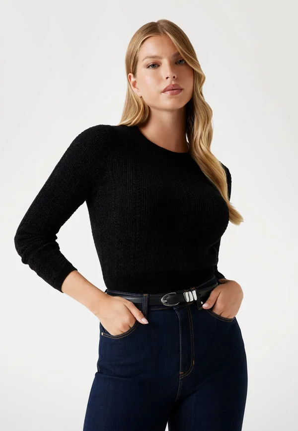 KURZER ZOPF - Strickpullover - schwarz