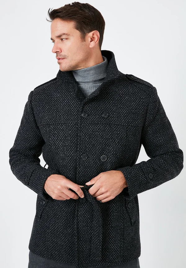 Kurzmantel - anthracite dotted