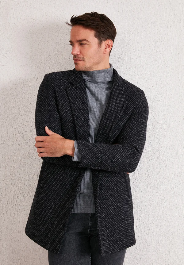 Kurzmantel - anthracite dotted