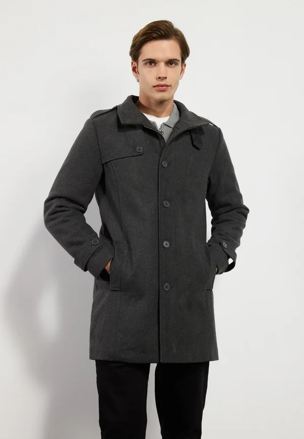 Kurzmantel - mottled dark grey